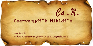 Cservenyák Miklós névjegykártya